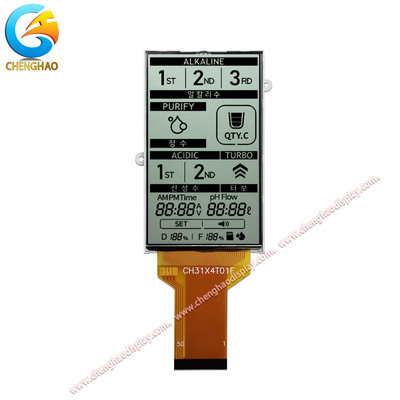 Panel LCD Monokrom Sudut Pandang Jam 12 Dengan Konektor FPC Kecerahan 150 Cd/M2