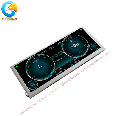 Pencahayaan Tinggi 900 Cd/m2 IPS LCD Display 1280x480 untuk Perangkat Konsumsi Industri