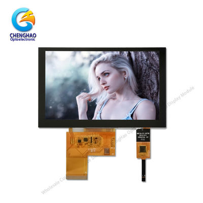 800x480 5in Lcd layar sentuh Monitor 300cd/M2 Dengan Panel Kapasitif